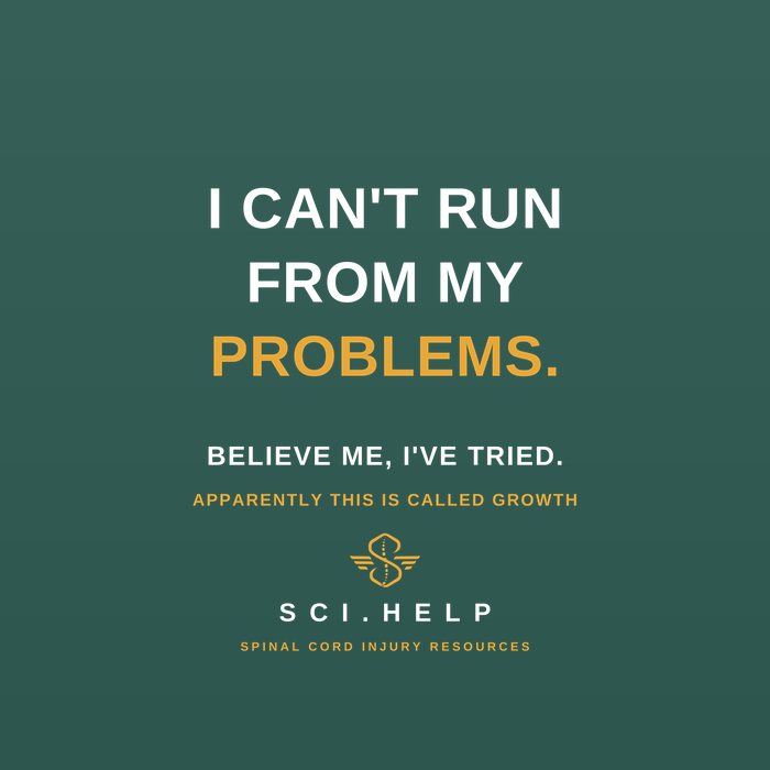 Forest green shirt design reading I CAN'T RUN FROM MY PROBLEMS — believe me, I've tried