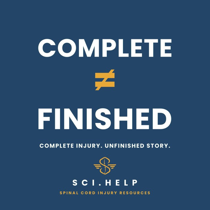 Navy shirt design reading COMPLETE does not equal FINISHED