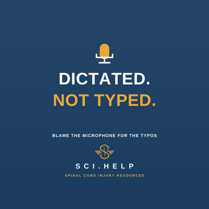 Navy shirt design reading DICTATED. NOT TYPED. with a microphone icon