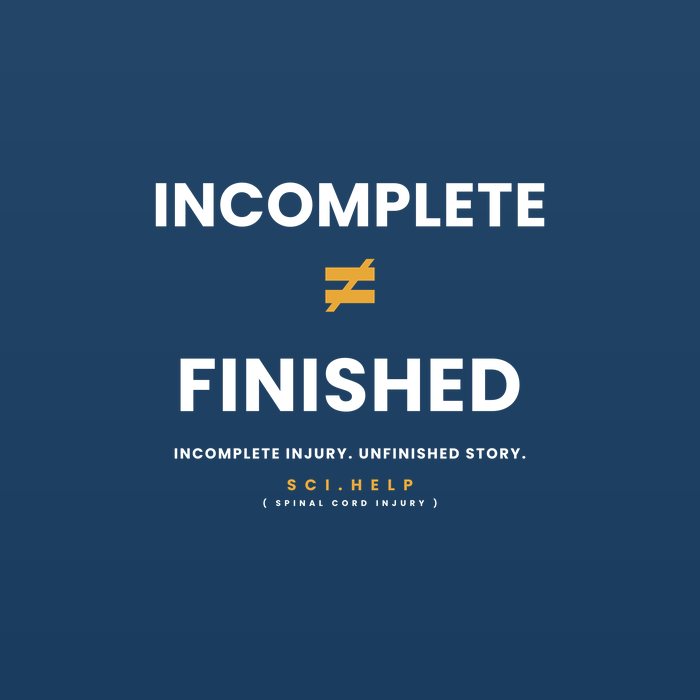 Navy shirt design reading INCOMPLETE does not equal FINISHED